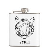 Schwarz-Weiß-Tiger Flachmann (Vorderseite)