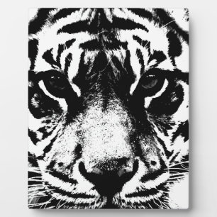 Schwarz-Weiß-Tiger Fotoplatte