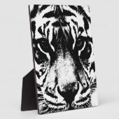Schwarz-Weiß-Tiger Fotoplatte (Seite)