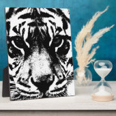 Schwarz-Weiß-Tiger Fotoplatte (Seite)