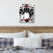 Schwarz-Weiß-Tiger geben nie Motivierend auf Leinwanddruck (Insitu (Schlafzimmer))