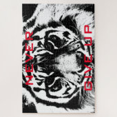 Schwarz-Weiß-Tiger geben nie Motivierend auf Puzzle (Vertikal)