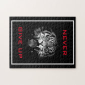 Schwarz-Weiß-Tiger geben nie Motivierend auf Puzzle (Horizontal)