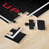 Schwarz-Weiß-Tiger geben nie Motivierend auf Puzzle (Seite)