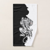Schwarz-Weiß-Tiger-Gepäck-Anhänger dreimal wallet Badhandtuch Set (Handtuch)