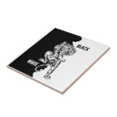 Schwarz-Weiß-Tiger-Gepäck-Anhänger dreimal wallet Fliese (Seite)