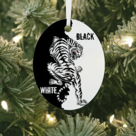 Schwarz-Weiß-Tiger-Gepäck-Anhänger dreimal wallet Ornament Aus Metall