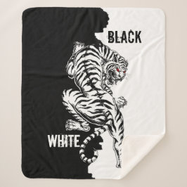 Schwarz-Weiß-Tiger-Gepäck-Anhänger dreimal wallet Sherpadecke