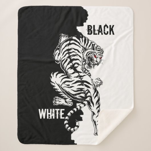 Schwarz-Weiß-Tiger-Gepäck-Anhänger dreimal wallet Sherpadecke (Vorderseite)