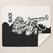 Schwarz-Weiß-Tiger-Gepäck-Anhänger dreimal wallet Sherpadecke (Vorderseite (Horizontal))