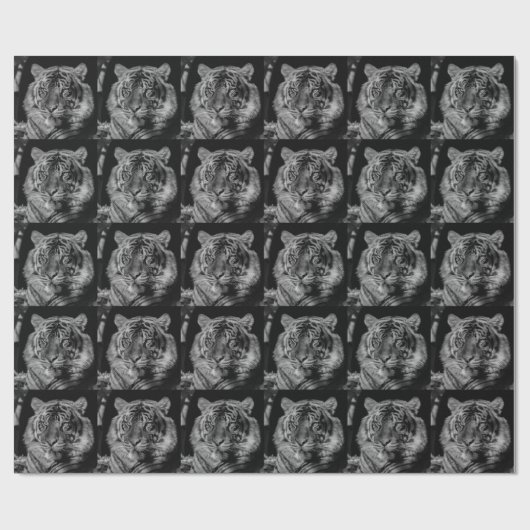 Schwarz-Weiß-Tiger Geschenkpapier (Flach)