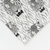 Schwarz-Weiß-Tiger-Gesicht mit Streifen Fleecedecke (Ecke)