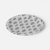 Schwarz-Weiß-Tiger-Gesicht mit Streifen Pappteller (Schrägansicht)