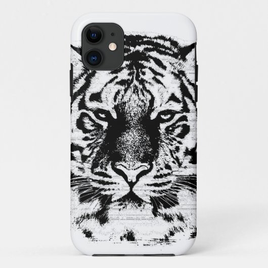Schwarz-Weiß-Tiger-Gesicht Nah Case-Mate iPhone Hülle (Rückseite)
