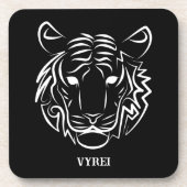 Schwarz-Weiß-Tiger Getränkeuntersetzer (Vorderseite)