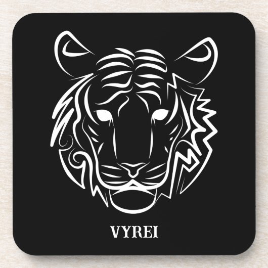 Schwarz-Weiß-Tiger Getränkeuntersetzer (Vorderseite)