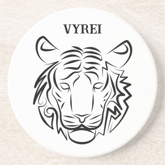 Schwarz-Weiß-Tiger Getränkeuntersetzer (Vorne)