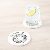 Schwarz-Weiß-Tiger Getränkeuntersetzer (Seite)