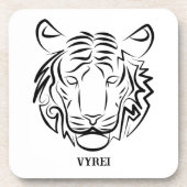 Schwarz-Weiß-Tiger Getränkeuntersetzer (Vorderseite)