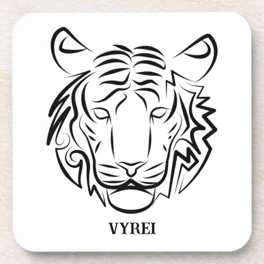 Schwarz-Weiß-Tiger Getränkeuntersetzer (Vorderseite)