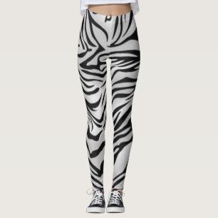 Schwarz-Weiß-Tiger-Hautfarbe Leggings