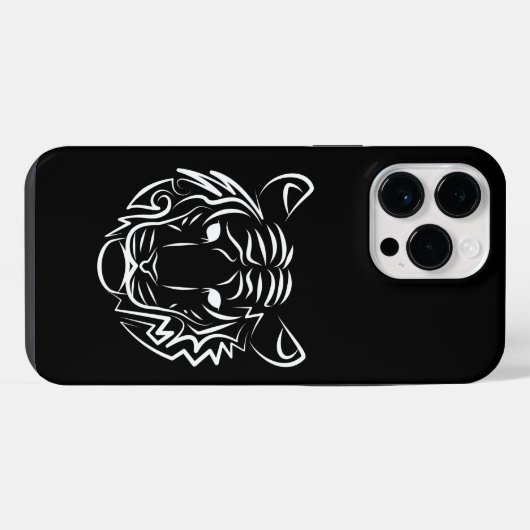 Schwarz-Weiß-Tiger iPhone Hülle (Rückseite (Horizontal))