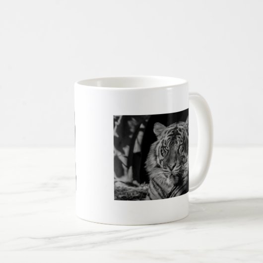 Schwarz-Weiß-Tiger Kaffeetasse (VorderseiteRechts)