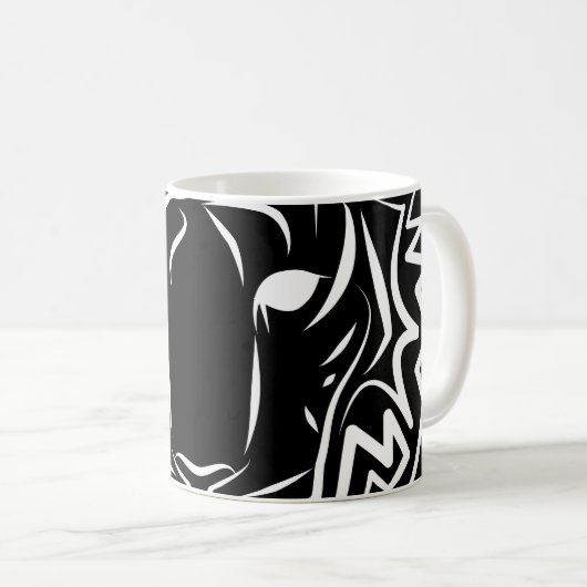 Schwarz-Weiß-Tiger Kaffeetasse (VorderseiteRechts)
