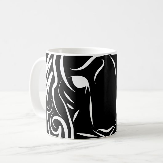Schwarz-Weiß-Tiger Kaffeetasse (Vorderseite Links)
