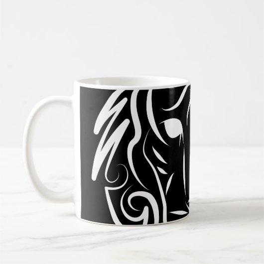 Schwarz-Weiß-Tiger Kaffeetasse (Links)