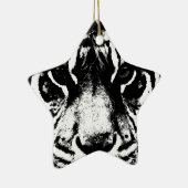 Schwarz-Weiß-Tiger Keramik Ornament (Rechts)
