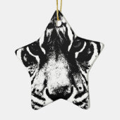 Schwarz-Weiß-Tiger Keramik Ornament (Links)
