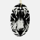 Schwarz-Weiß-Tiger Keramik Ornament (Rechts)