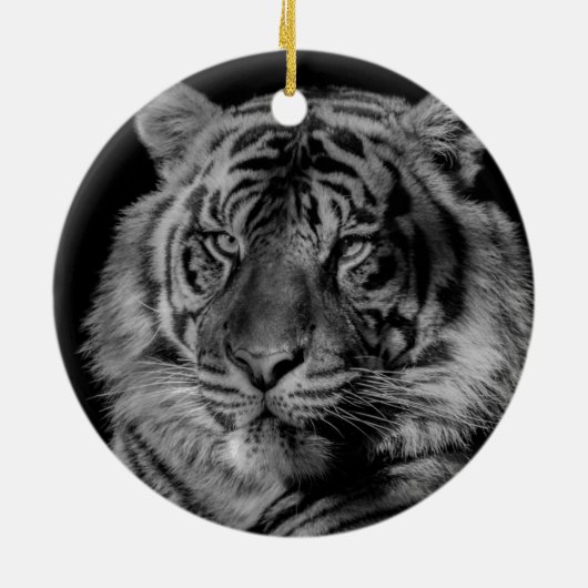 Schwarz-Weiß-Tiger Keramik Ornament (Hinten)