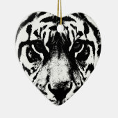 Schwarz-Weiß-Tiger Keramik Ornament (Rechts)