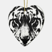 Schwarz-Weiß-Tiger Keramik Ornament (Links)