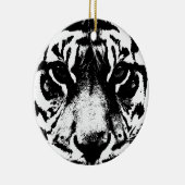 Schwarz-Weiß-Tiger Keramikornament (Rechts)