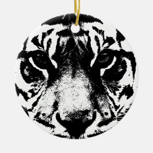Schwarz-Weiß-Tiger Keramikornament (Vorne)