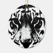 Schwarz-Weiß-Tiger Keramikornament (Links)
