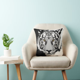 Schwarz-weiß Tiger Kissen