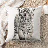 Schwarz-Weiß-Tiger-Kub-Quadratzoll Kissen (Decke)