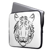 Schwarz-Weiß-Tiger Laptopschutzhülle (Vorderseite Links)