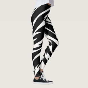 Schwarz-weiß-Tiger-Leggings - Tierprint-Yoga Leggings