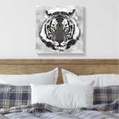 Schwarz-Weiß-Tiger Leinwanddruck (Insitu (Schlafzimmer))