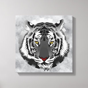 Schwarz-Weiß-Tiger Leinwanddruck