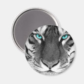 Schwarz-weiß Tiger Magnet (Vorderseite/Rückseite)