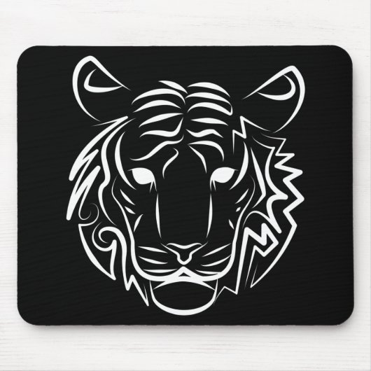 Schwarz-Weiß-Tiger Mousepad (Vorne)