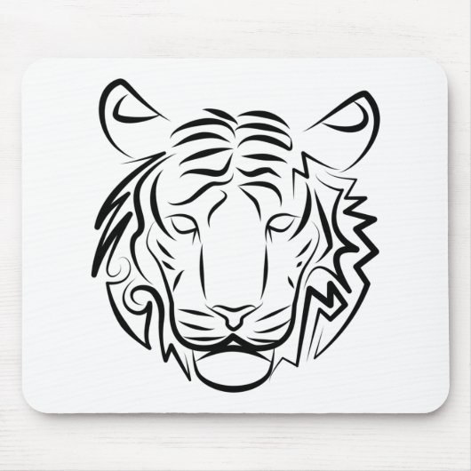 Schwarz-Weiß-Tiger Mousepad (Vorne)