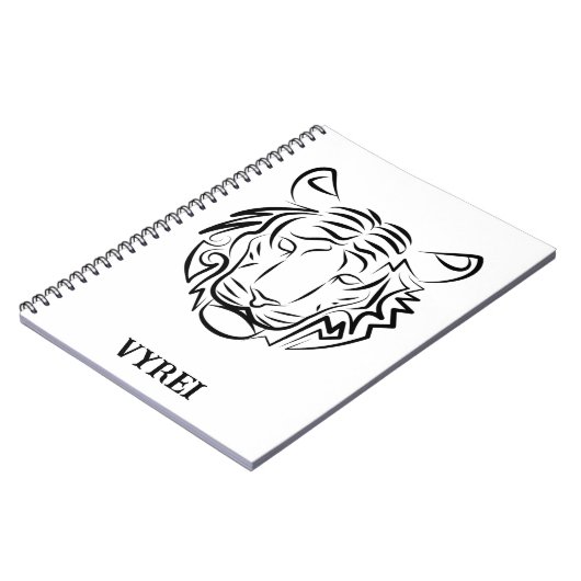 Schwarz-Weiß-Tiger Notizblock (Linke Seite)