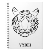 Schwarz-Weiß-Tiger Notizblock (Vorderseite)